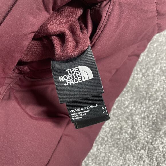 North Face Vest Womens Small Reversible Puffer Sherpa Zip Up Wine Purple - Picture 3 of 16